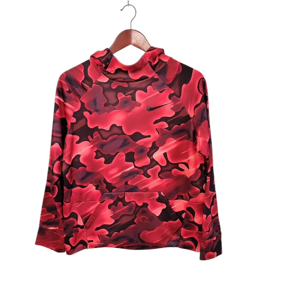 Nike Red Camouflage Pullover Hoodie Boys Size‎ XL Athletic Swoosh Sports Outdoor
